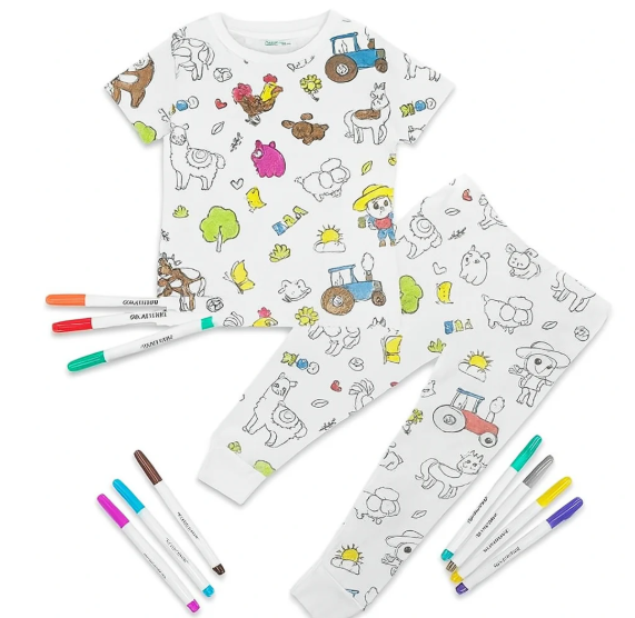 PIJAMA PARA COLOREAR + KIT DE MARCADORES | ENVÍO GRATIS 🇵🇦