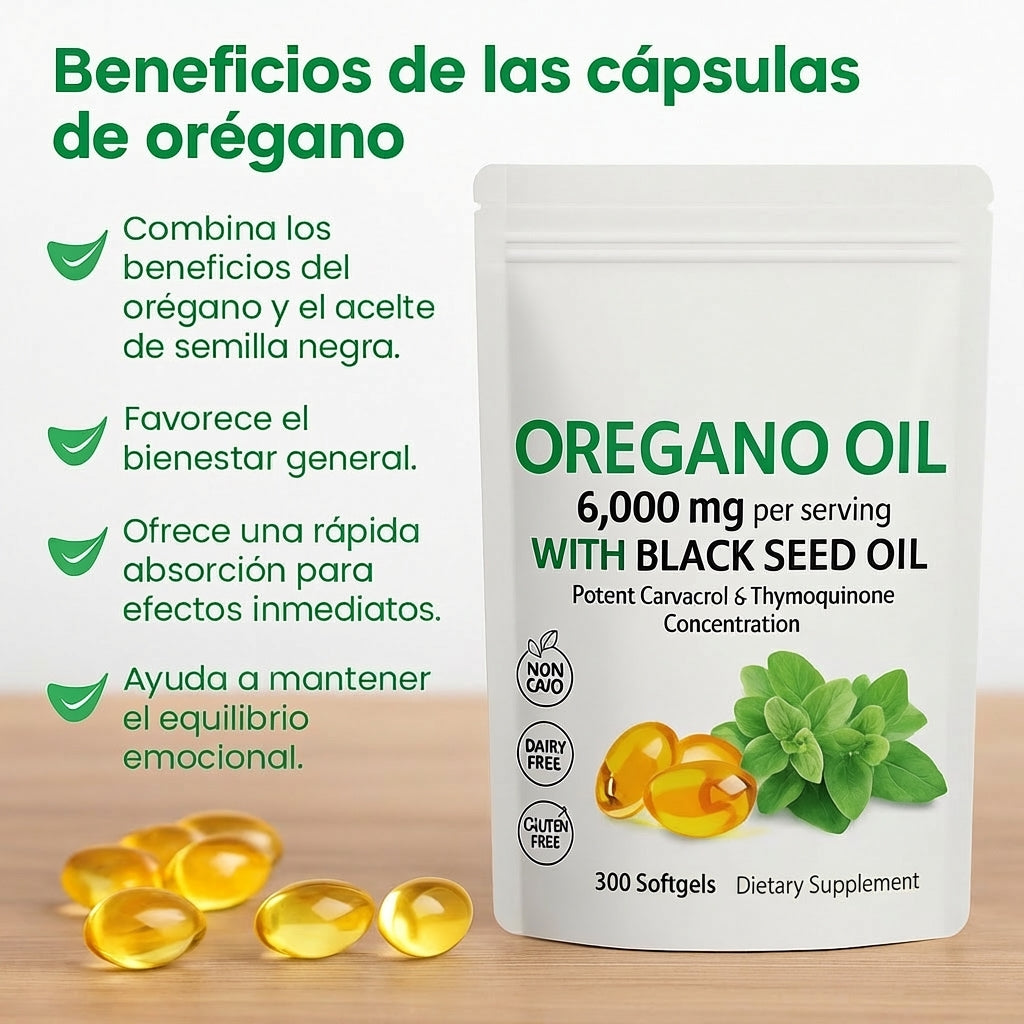 ACEITE DE ORÉGANO 300 CÁPSULAS 🔥- ENVÍO GRATIS 🌿🥰