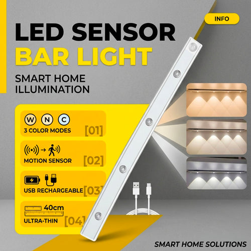 LÁMPARA BARRA PRO 40CM – SENSOR DE MOVIMIENTO Y CONTROL REMOTO | ENVÍO GRATIS 🇵🇦