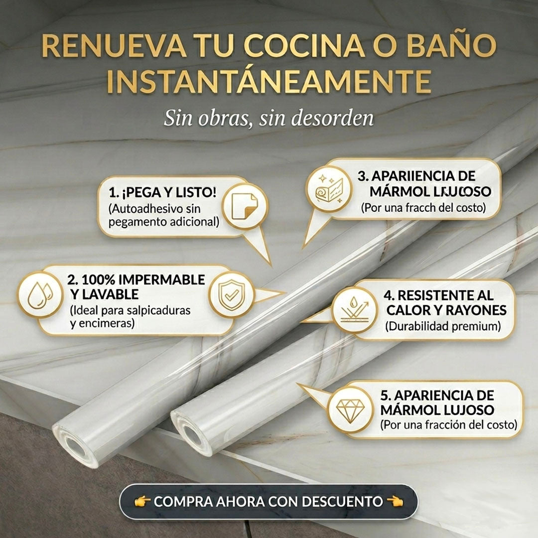ROLLO PVC PREMIUM AUTOADHESIVO 60CM X 3M – RENUEVA TU HOGAR SIN OBRAS | ENVÍO GRATIS 🇬🇹