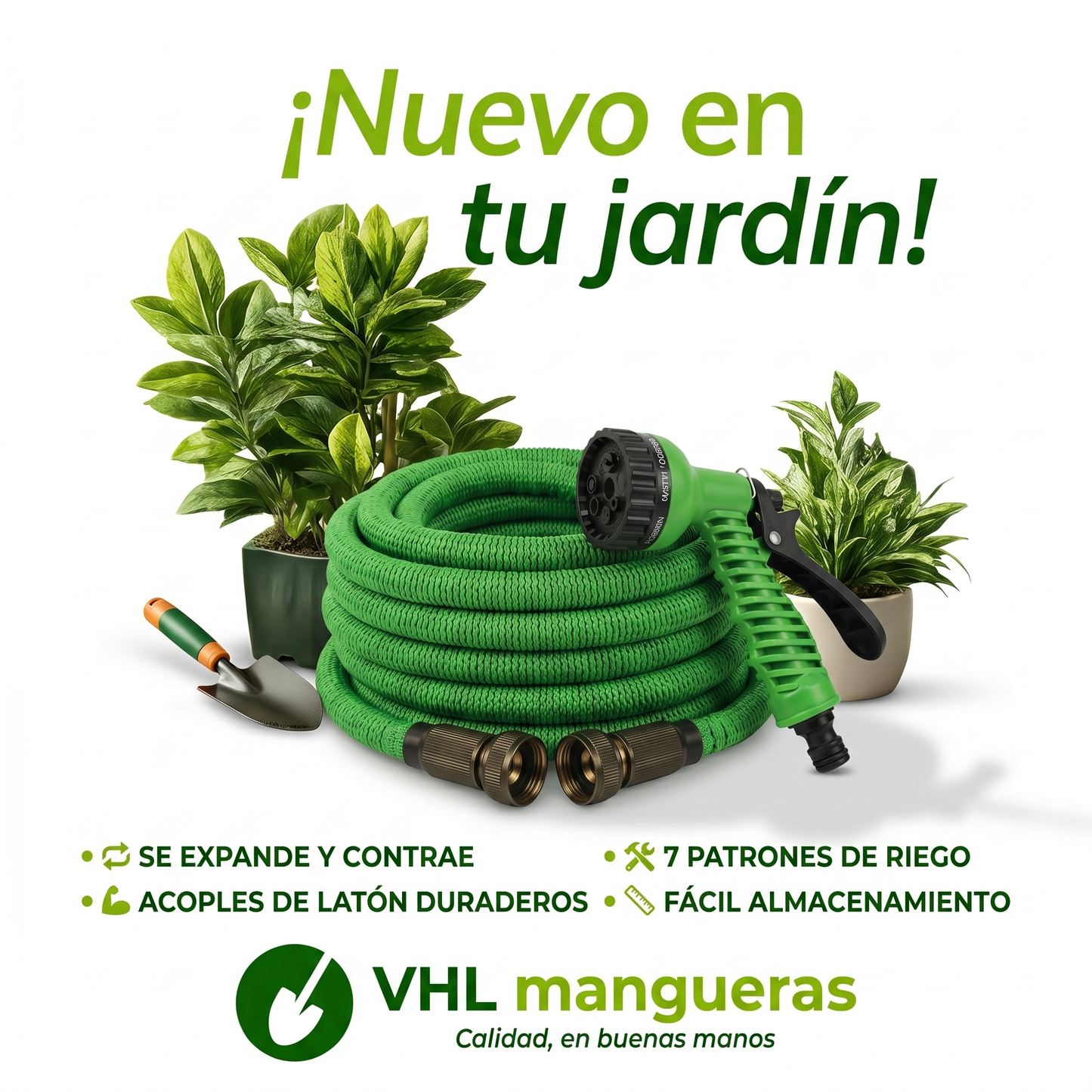 MANGUERA EXPANDIBLE – 22.5 METROS CON ACOPLES DE BRONCE | ENVÍO GRATIS 🇵🇦