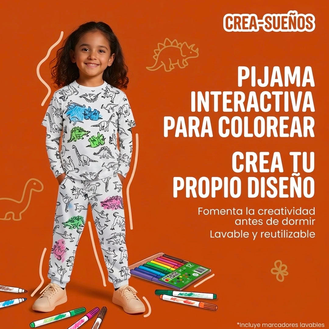 PIJAMA PARA COLOREAR + KIT DE MARCADORES | ENVÍO GRATIS 🇵🇦
