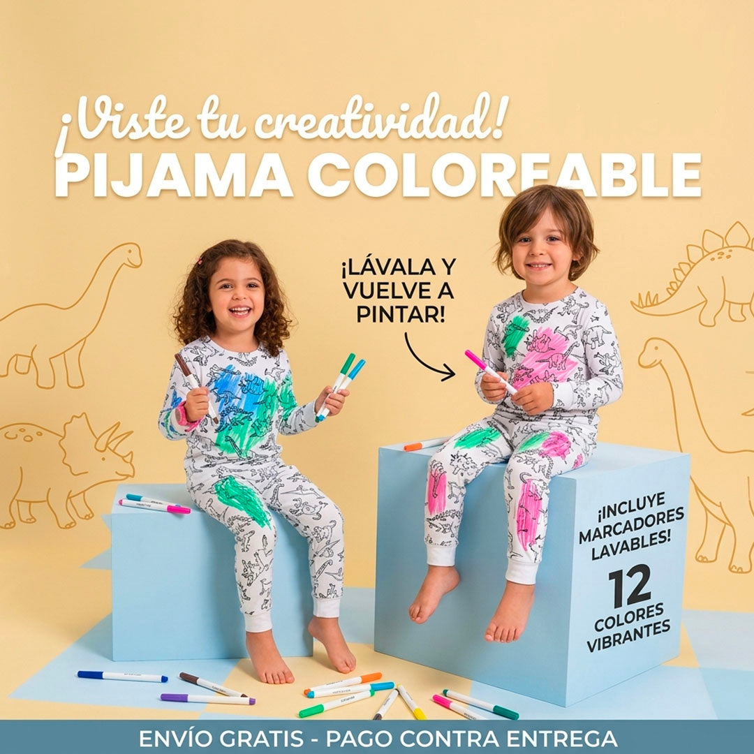 PIJAMA PARA COLOREAR + KIT DE MARCADORES | ENVÍO GRATIS 🇵🇦