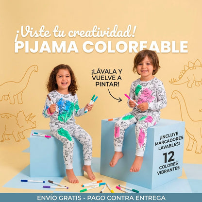 PIJAMA PARA COLOREAR + KIT DE MARCADORES | ENVÍO GRATIS 🇵🇦