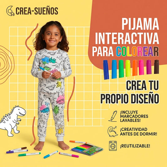 PIJAMA PARA COLOREAR + KIT DE MARCADORES | ENVÍO GRATIS 🇵🇦