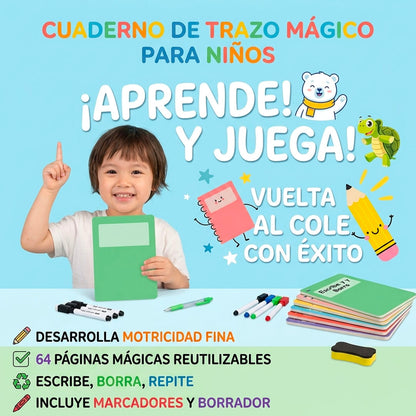 CUADERNO DE TRAZO MÁGICO – ESTIMULACIÓN TEMPRANA Y PRE-ESCRITURA | ENVÍO GRATIS 🇵🇦