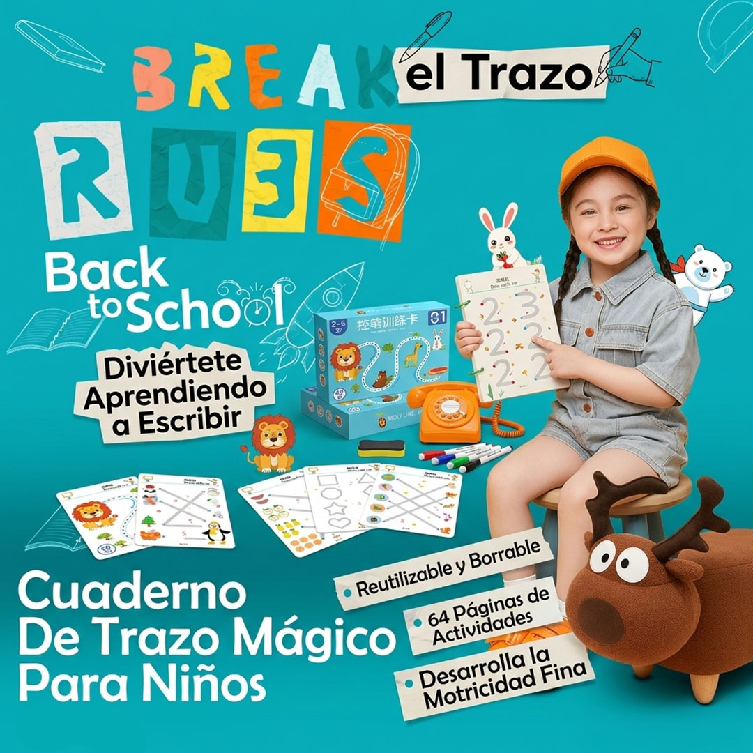 CUADERNO DE TRAZO MÁGICO – ESTIMULACIÓN TEMPRANA Y PRE-ESCRITURA | ENVÍO GRATIS 🇵🇦