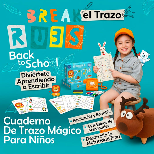 CUADERNO DE TRAZO MÁGICO – ESTIMULACIÓN TEMPRANA Y PRE-ESCRITURA | ENVÍO GRATIS 🇵🇦