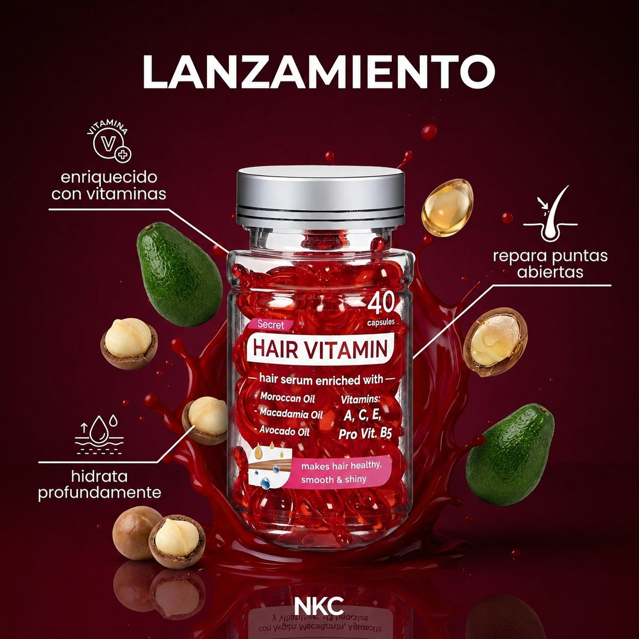 HAIR VITAMIN SERUM CAPILAR – REPARACIÓN INTENSIVA Y ANTI-FRIZZ | ENVÍO GRATIS 🇵🇦
